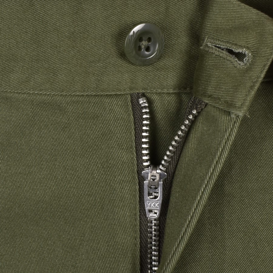 Fred Perry Straight Leg Twill Trousers Green